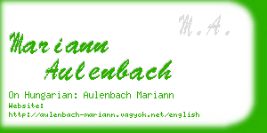 mariann aulenbach business card